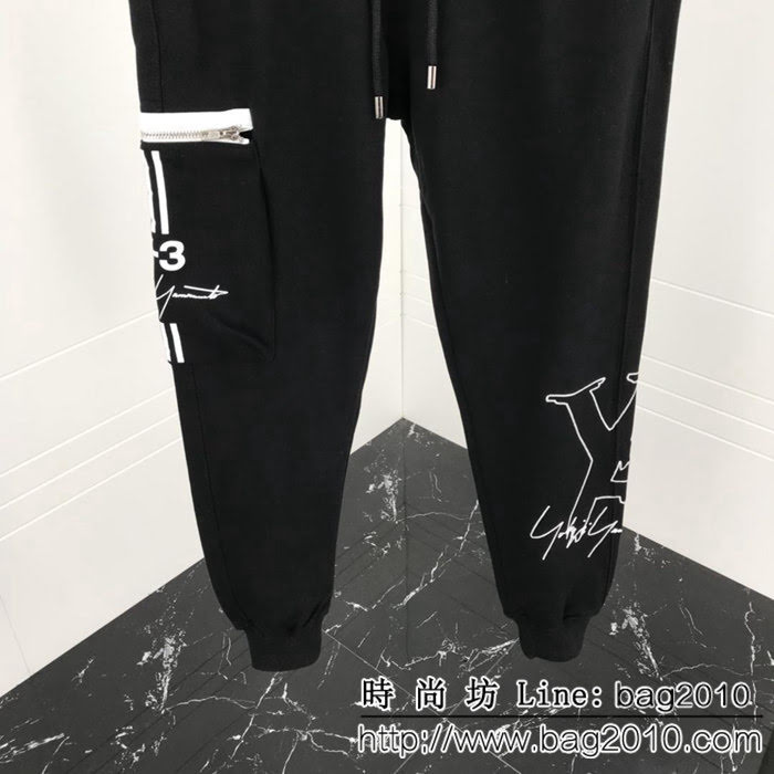 Y-3山本耀司 2018年秋季新款 褲腿品牌LOGO 微跨休閒褲 ydi1501